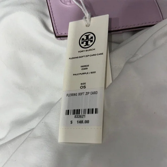 NWT Tory Burch Lilac Card Holder pebbled leather so nice